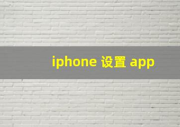 iphone 设置 app